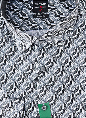 Chemise manches longues imprimé fantaisie gris OLYMP homme