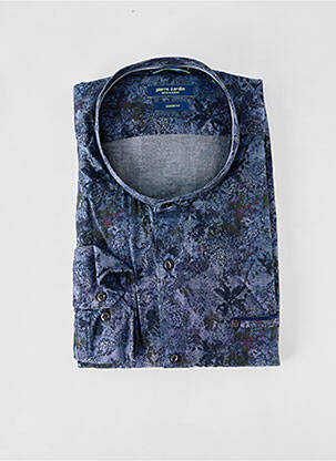 Chemise manches longues imprimé fantaisie bleu PIERRE CARDIN homme
