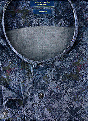 Chemise manches longues imprimé fantaisie bleu PIERRE CARDIN homme