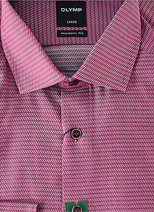 Chemise manches longues coupe cintrée violet OLYMP homme