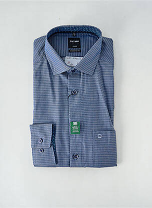 Chemise manches longues coupe cintrée bleu OLYMP homme
