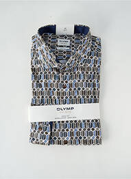 Chemise manches longues imprimé fantaisie bleu OLYMP homme