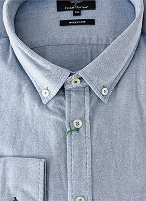 Chemise manches longues fermeture boutonnée sur le devant bleu FYNCH-HATTON homme