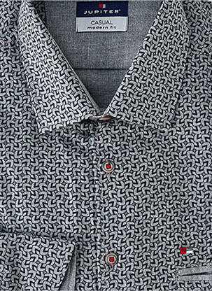 Chemise manches longues manches longues gris JUPITER homme
