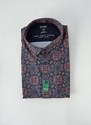 Chemise manches longues imprimé fantaisie bleu OLYMP homme