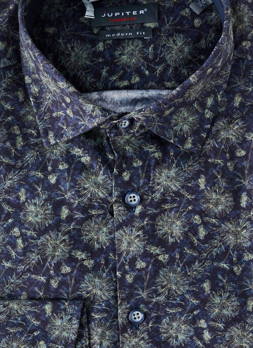 Chemise manches longues bleu JUPITER pour homme