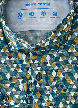 Chemise manches longues imprimé fantaisie vert PIERRE CARDIN homme