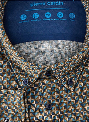 Chemise manches longues imprimé fantaisie vert PIERRE CARDIN homme