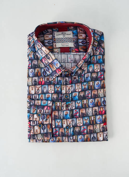 Chemise manches longues bleu DARIO BELTRAN pour homme