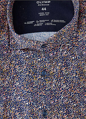 Chemise manches longues imprimé fantaisie bleu OLYMP homme