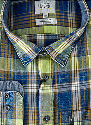 Chemise manches longues coupe droite bleu CAMEL ACTIVE homme
