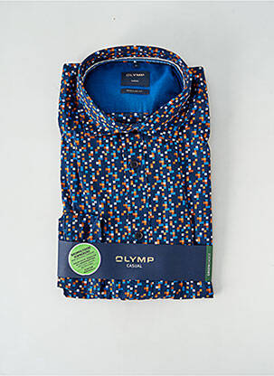Chemise manches longues imprimé fantaisie bleu OLYMP homme