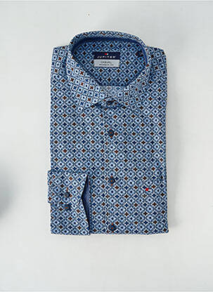 Chemise manches longues imprimé fantaisie bleu JUPITER homme