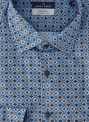 Chemise manches longues imprimé fantaisie bleu JUPITER homme