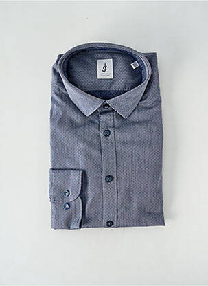 Chemise manches longues imprimé fantaisie bleu JUPITER homme