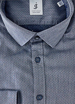 Chemise manches longues imprimé fantaisie bleu JUPITER homme