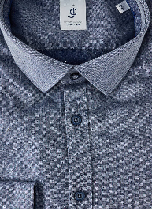 Chemise manches longues bleu JUPITER pour homme