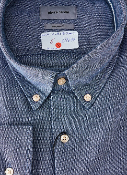 Chemise manches longues bleu PIERRE CARDIN pour homme