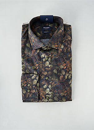 Chemise manches longues imprimé fantaisie vert OLYMP homme