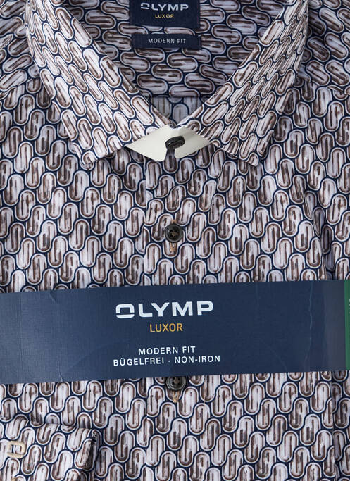 Chemise manches longues marron OLYMP pour homme
