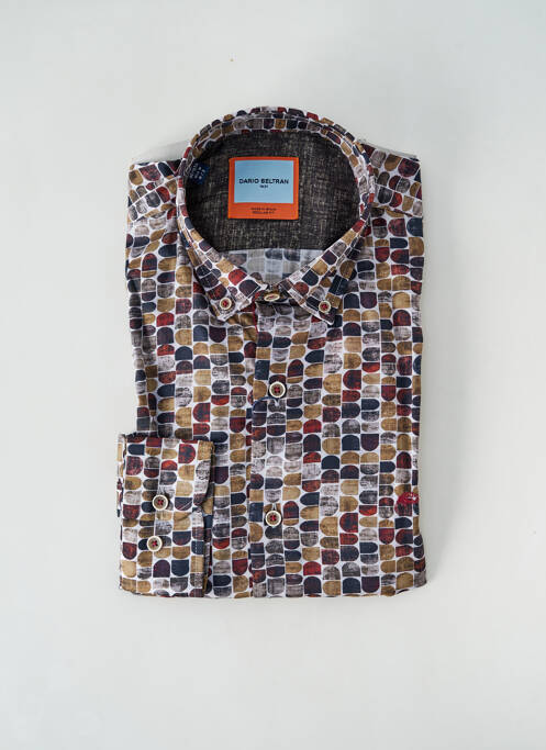 Chemise manches longues marron DARIO BELTRAN pour homme