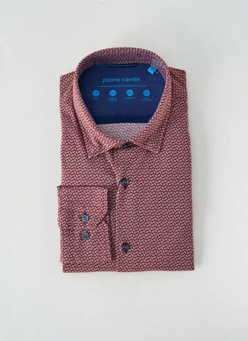 Chemise manches longues imprimé fantaisie rouge PIERRE CARDIN homme