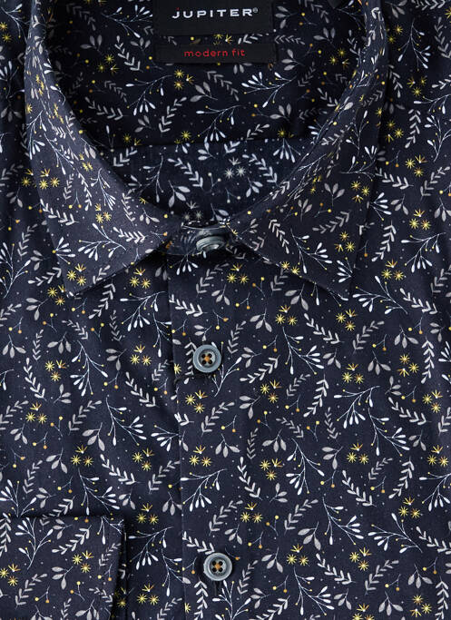 Chemise manches longues noir JUPITER pour homme