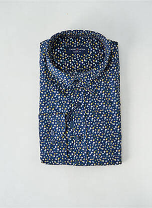 Chemise manches longues coupe droite bleu CASAMODA homme