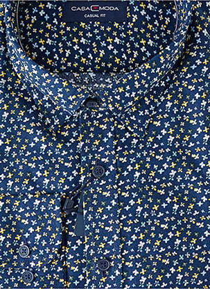 Chemise manches longues coupe droite bleu CASAMODA homme