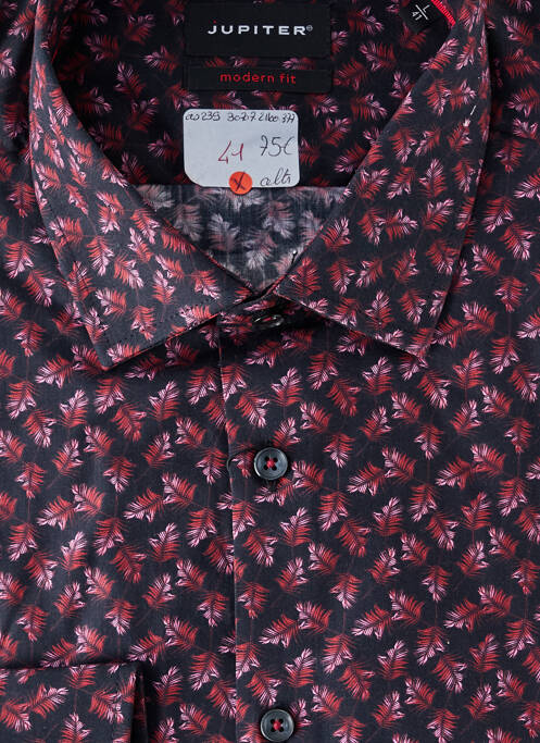 Chemise manches longues noir JUPITER pour homme