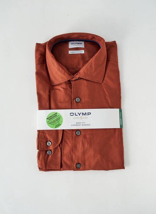 Chemise manches longues marron OLYMP pour homme