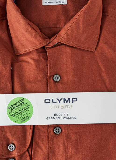 Chemise manches longues marron OLYMP pour homme