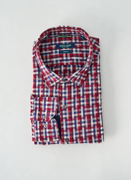 Chemise manches longues rouge PIERRE CARDIN pour homme