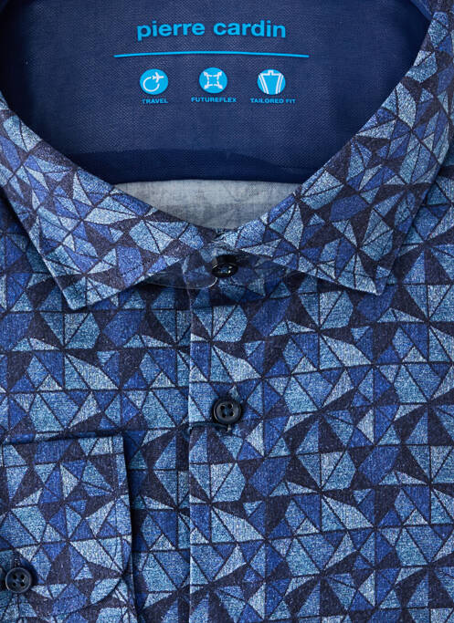 Chemise manches longues bleu PIERRE CARDIN pour homme