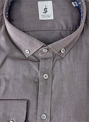 Chemise manches longues coupe droite gris JUPITER homme