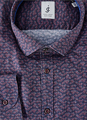 Chemise manches longues imprimé fantaisie violet JUPITER homme