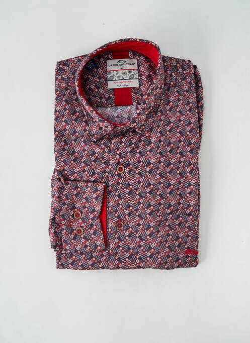 Chemise manches longues rouge DARIO BELTRAN pour homme