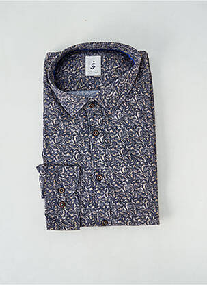 Chemise manches longues imprimé fantaisie bleu JUPITER homme