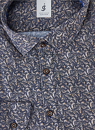 Chemise manches longues imprimé fantaisie bleu JUPITER homme