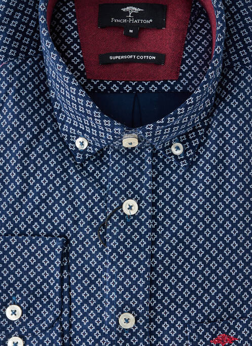 Chemise manches longues bleu FYNCH-HATTON pour homme
