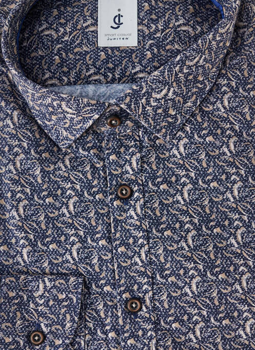 Chemise manches longues bleu JUPITER pour homme