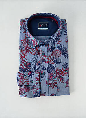 Chemise manches longues imprimé fantaisie bleu JUPITER homme