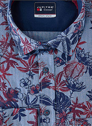 Chemise manches longues imprimé fantaisie bleu JUPITER homme