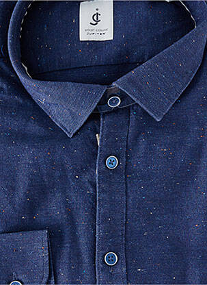 Chemise manches longues imprimé fantaisie bleu JUPITER homme