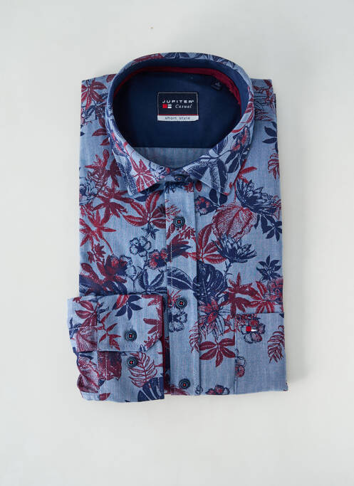 Chemise manches longues imprimé fantaisie bleu JUPITER homme