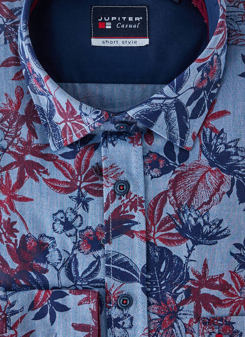 Chemise manches longues imprimé fantaisie bleu JUPITER homme
