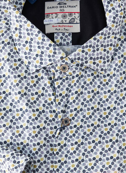 Chemise manches longues imprimé fantaisie blanc DARIO BELTRAN homme