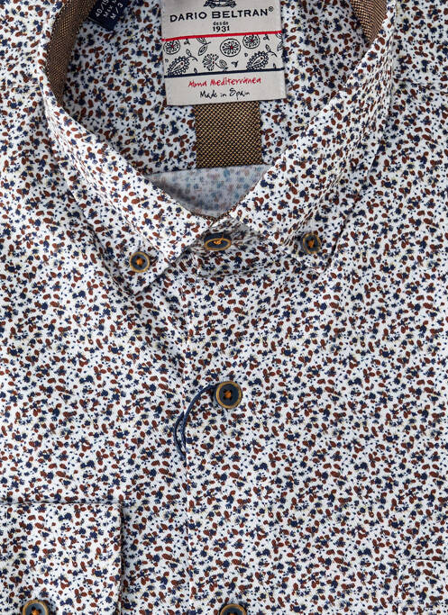 Chemise manches longues coupe droite blanc DARIO BELTRAN homme