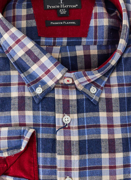 Chemise manches longues coupe droite bleu FYNCH-HATTON homme