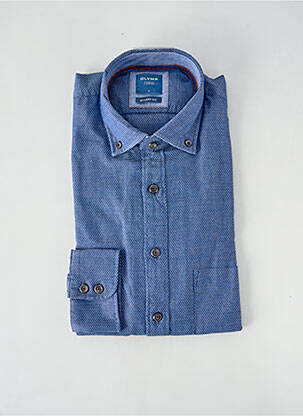 Chemise manches longues coupe cintrée bleu OLYMP homme